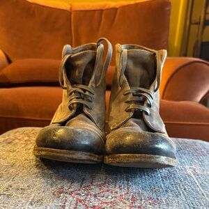 Brown Men's Leather Lace-Up Boots